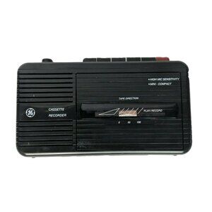 GE Portable Personal Cassette Recorder 3 5301B Black